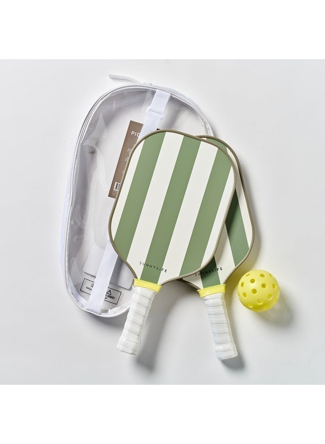 Sunnylife Pickleball Set Seagrass Sage – Kids Pickleball Paddle and Ball Set, Fun Outdoor Beach and Backyard Game, Lightweight Family Sports Play Set - Image 2